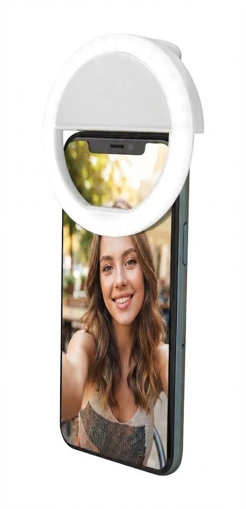 Selfie Ringlicht LED Clip Smartphone Tablet 36 LEDs USB Wiederaufladbar