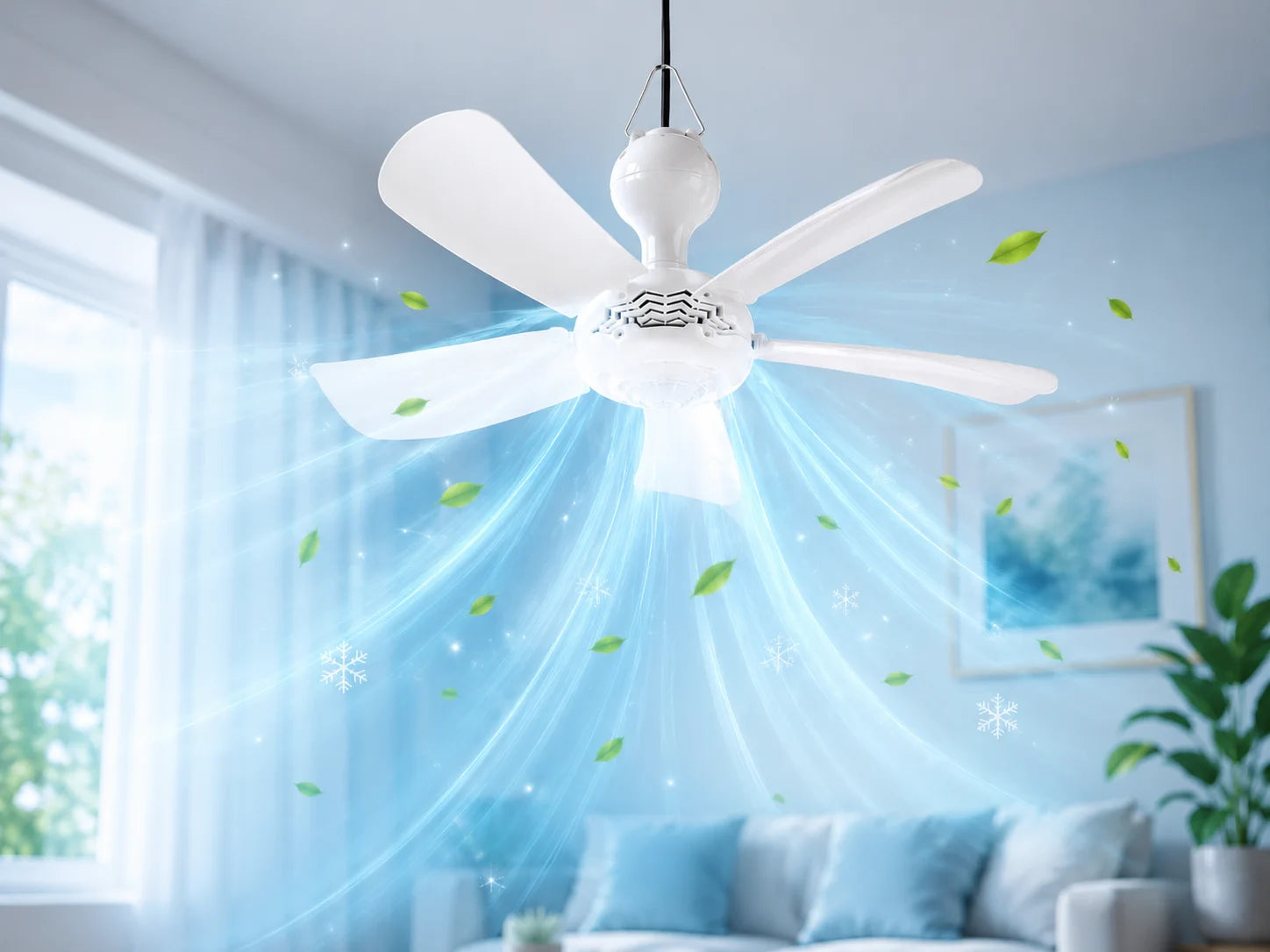 Sichler Deckenventilator Camping Ventilator 41cm Leise 230V zum Hängen