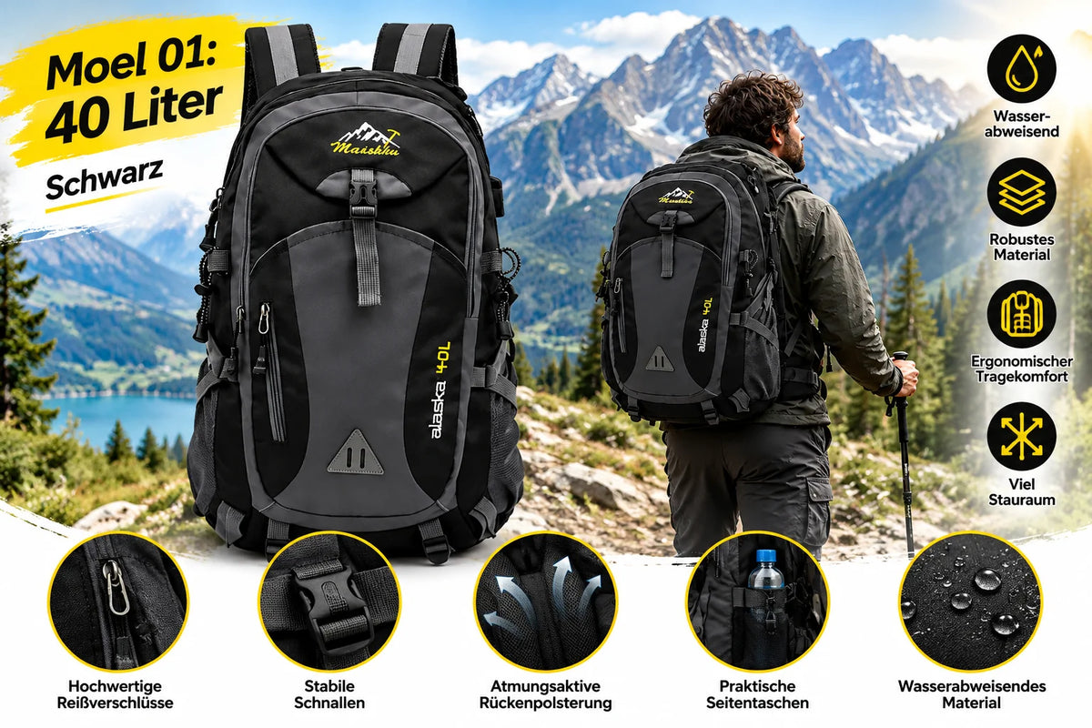 Wanderrucksack 40L oder 60L – Trekkingrucksack für Camping, Wandern & Reisen in 5 Varianten