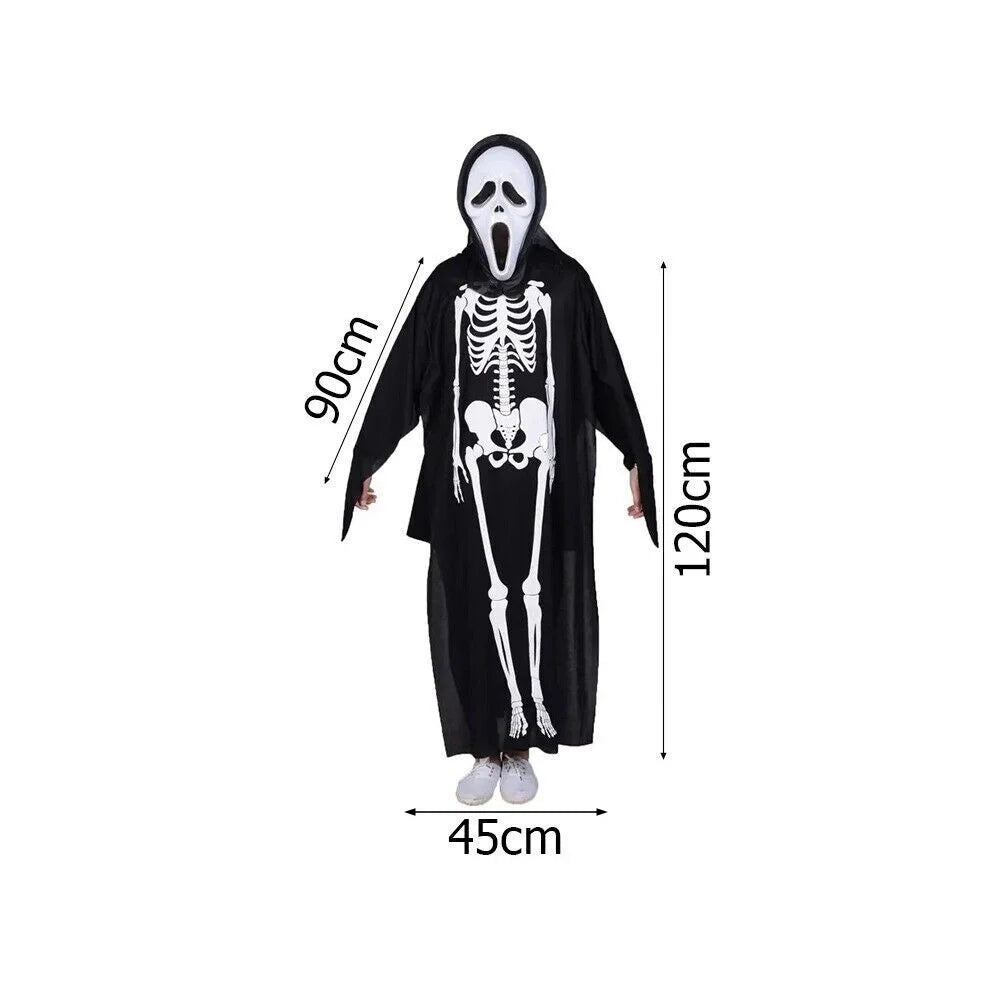 2 stück Gruseliges Skelett Kostüm Kinder Damen Halloween Karneval Verkleidung Outfit 🦇✨