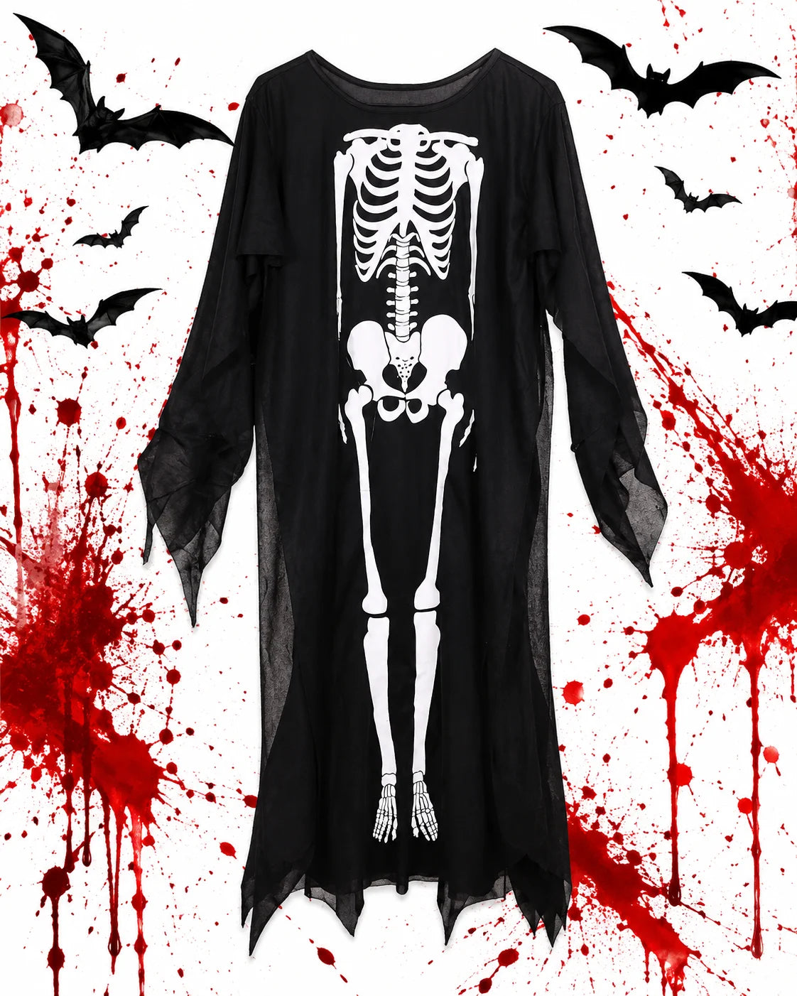 Skelett Kostüm Damen Kinder Halloween Karneval Verkleidung Cosplay Jumpsuit 🎃👻