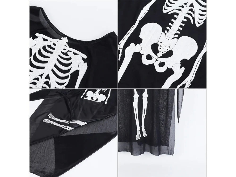 Skelett Kostüm Damen Kinder Halloween Karneval Verkleidung Cosplay Jumpsuit 🎃👻