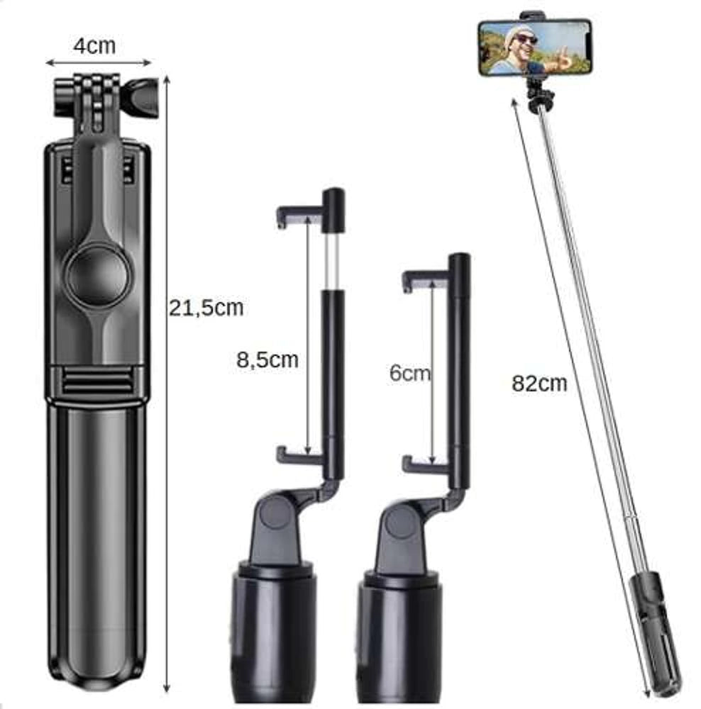2in1 Bluetooth Selfie Stick & Stativ mit Fernbedienung – Kompakt, 360° drehbar & kompatibel mit iOS & Android