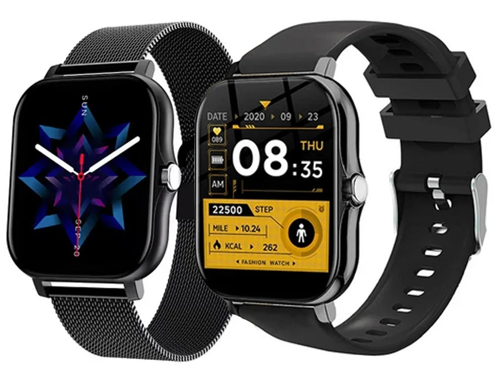 Smartwatch Herren Damen Bluetooth Telefonieren Sportuhr Fitness Tracker Schwarz