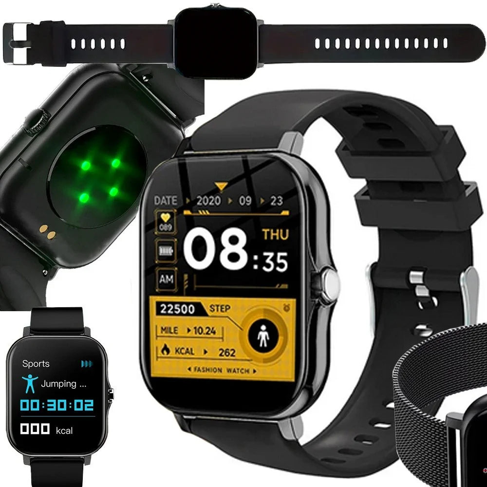 Smartwatch Herren Damen Bluetooth Telefonieren Sportuhr Fitness Tracker Schwarz