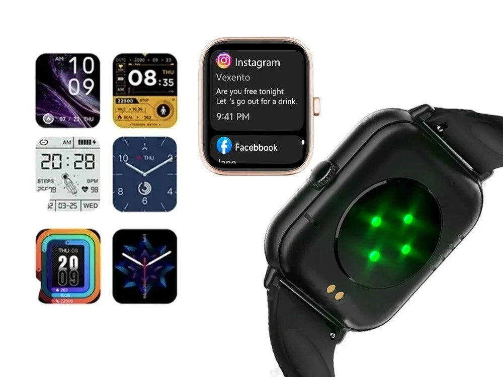 Smartwatch Herren Damen Bluetooth Telefonieren Sportuhr Fitness Tracker Schwarz