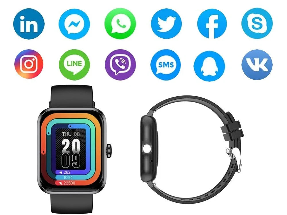 Smartwatch Herren Damen Bluetooth Telefonieren Sportuhr Fitness Tracker Schwarz