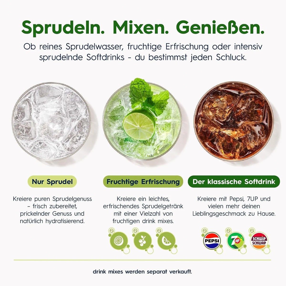 SodaStream CRYSTAL Glaskaraffe 2er-Pack – 0,7L Glasflaschen mit Schraubverschluss, spülmaschinenfest