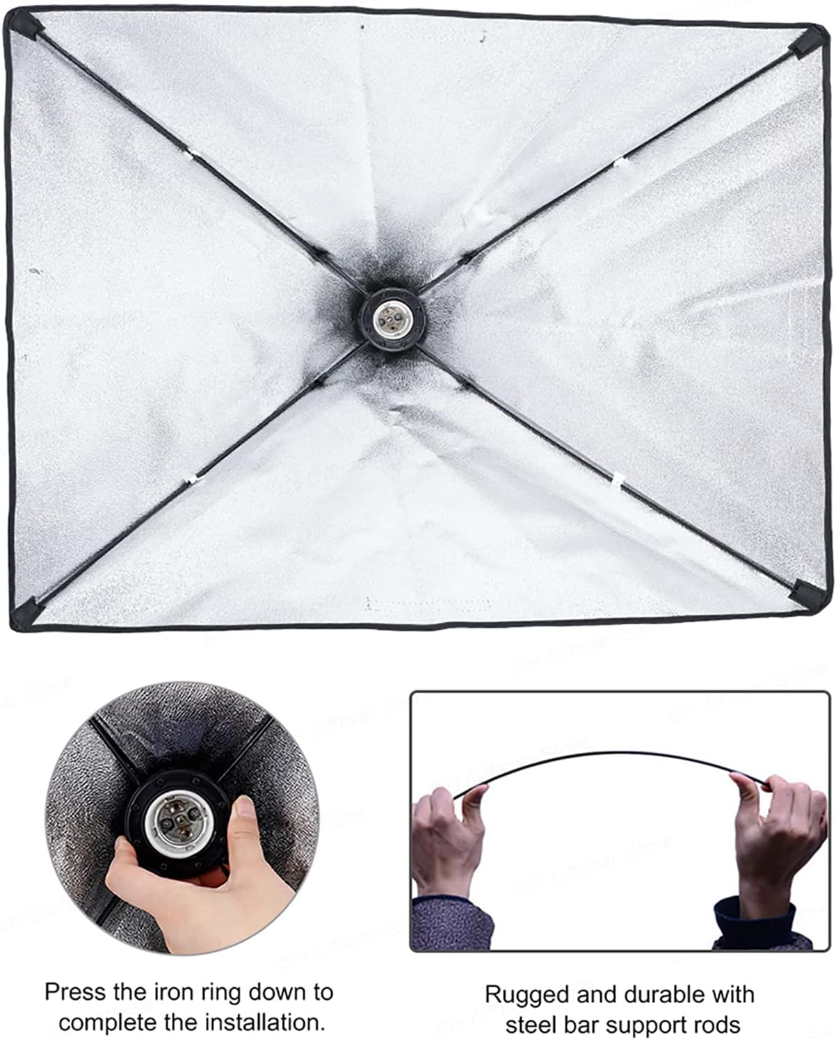 Softbox Beleuchtungsset mit 3x 50x70cm LED Lampen 135W für Fotostudio, Portrait, Produkt- & Videografie