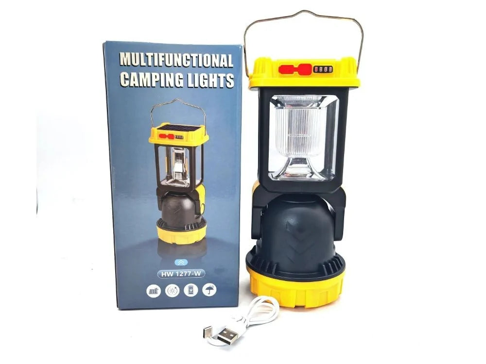 LED Solar Campinglampe mit USB & Solarpanel – Tragbare Outdoor Zeltlampe & Notlicht