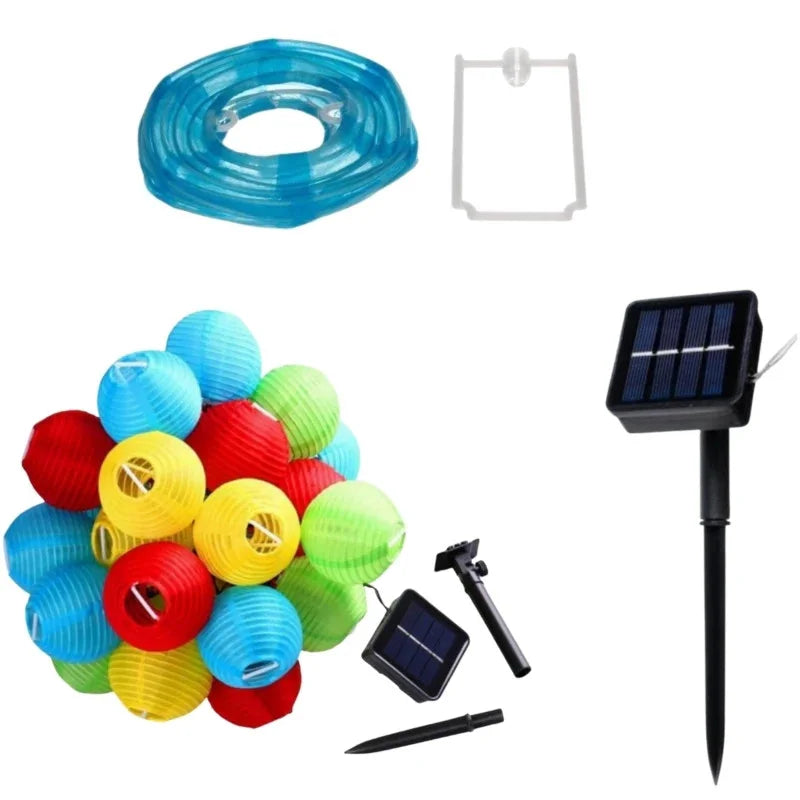Solar Lichterkette 20 Lampions Garten Balkon Terrasse Außenbeleuchtung 330 cm