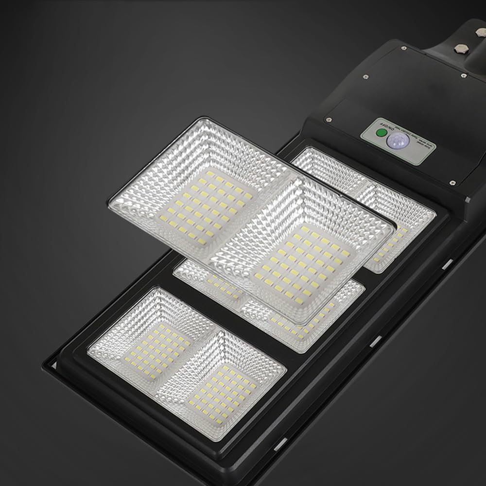 Solar Straßenlampe mit Bewegungsmelder, Fernbedienung und IP67 – LED Außenleuchte 6000K für Hof, Garage und Parkplatz