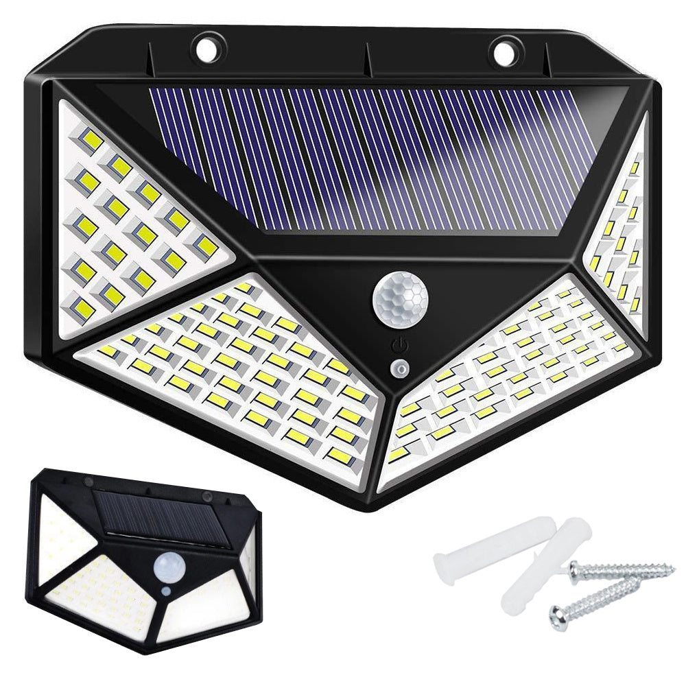 Solarlampe 100 LED Bewegungsmelder Dämmerungssensor Außenleuchte