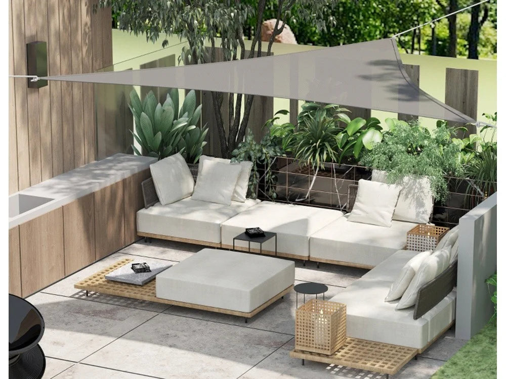 Sonnensegel Dreieck 3x3x3 m Wasserabweisend UV-Schutz Garten Terrasse Grau