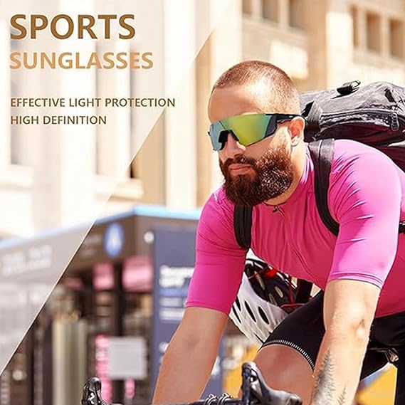 Fahrradbrille UV400 im 2er Set – Sport Sonnenbrille für MTB, Rennrad und Outdoor