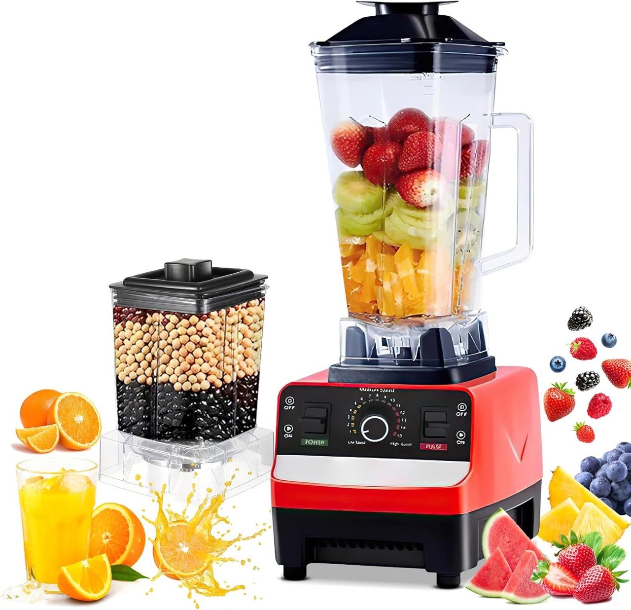 Standmixer 2000W 2L Smoothie Mixer Profi Blender Eiscrusher 6 Stufen BPA Frei