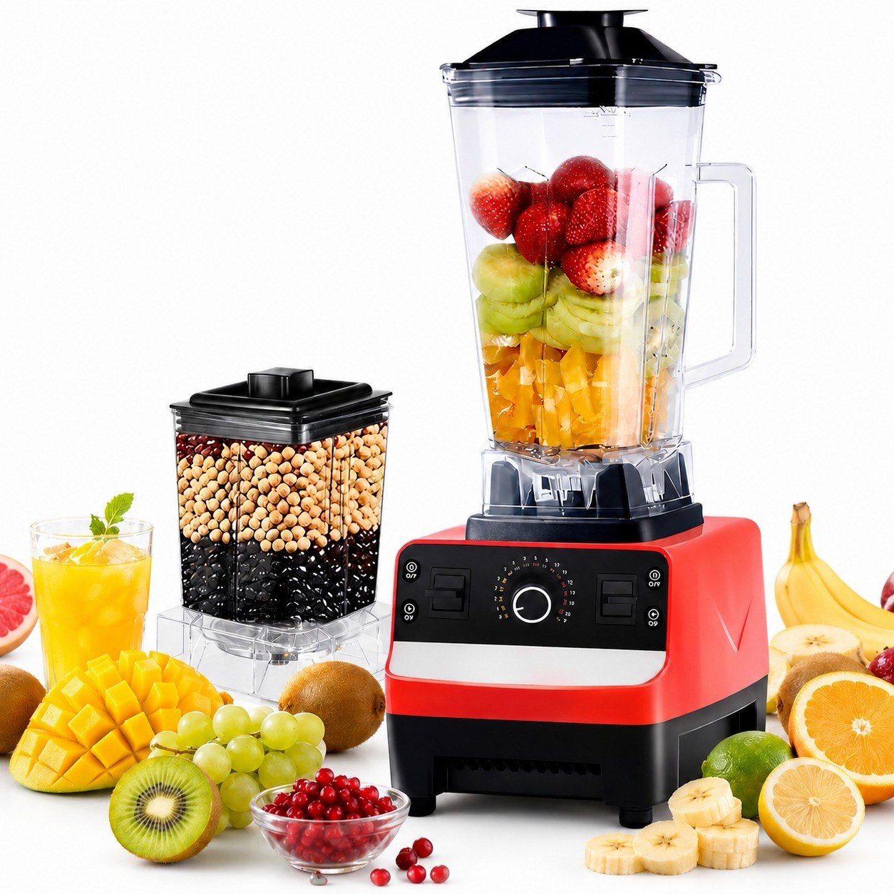 Standmixer 2000W 2L Smoothie Mixer Profi Blender Eiscrusher 6 Stufen BPA Frei