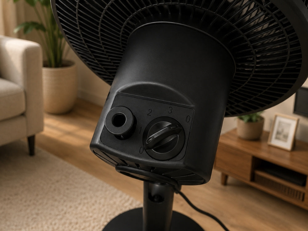 Standventilator 75W mit Oszillation – Höhenverstellbarer Ventilator mit 7 Flügeln bis 115 cm