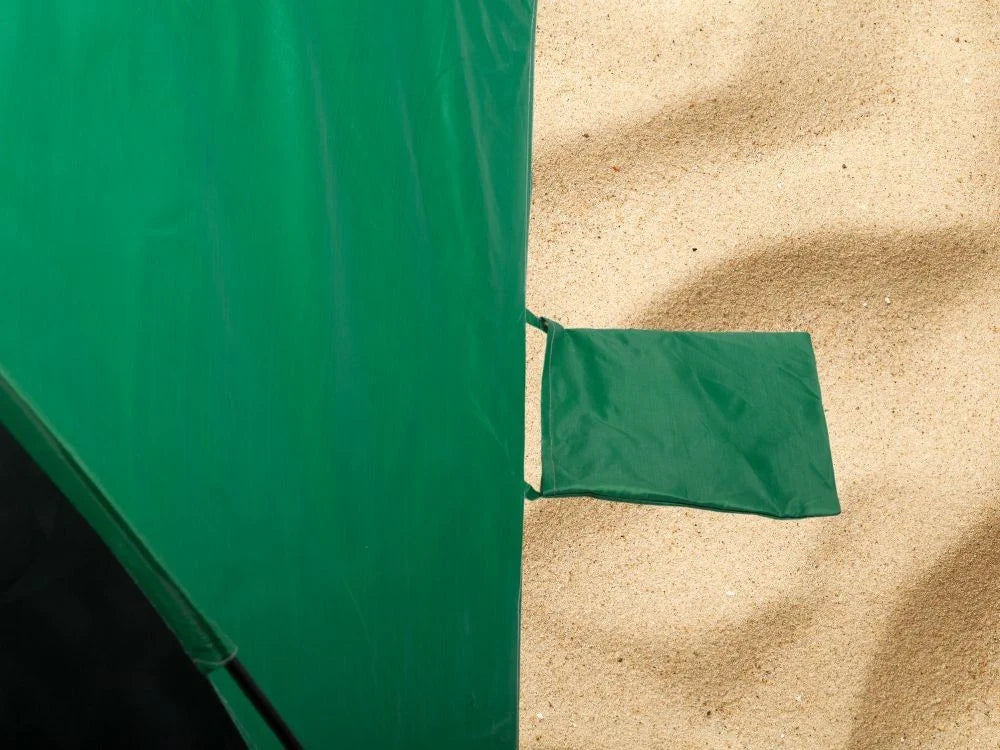 Strandzelt UV-Schutz Pop Up Strandmuschel Halboffen Garten Camping Grün