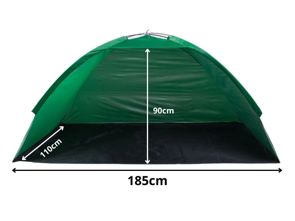 Strandzelt UV-Schutz Pop Up Strandmuschel Halboffen Garten Camping Grün