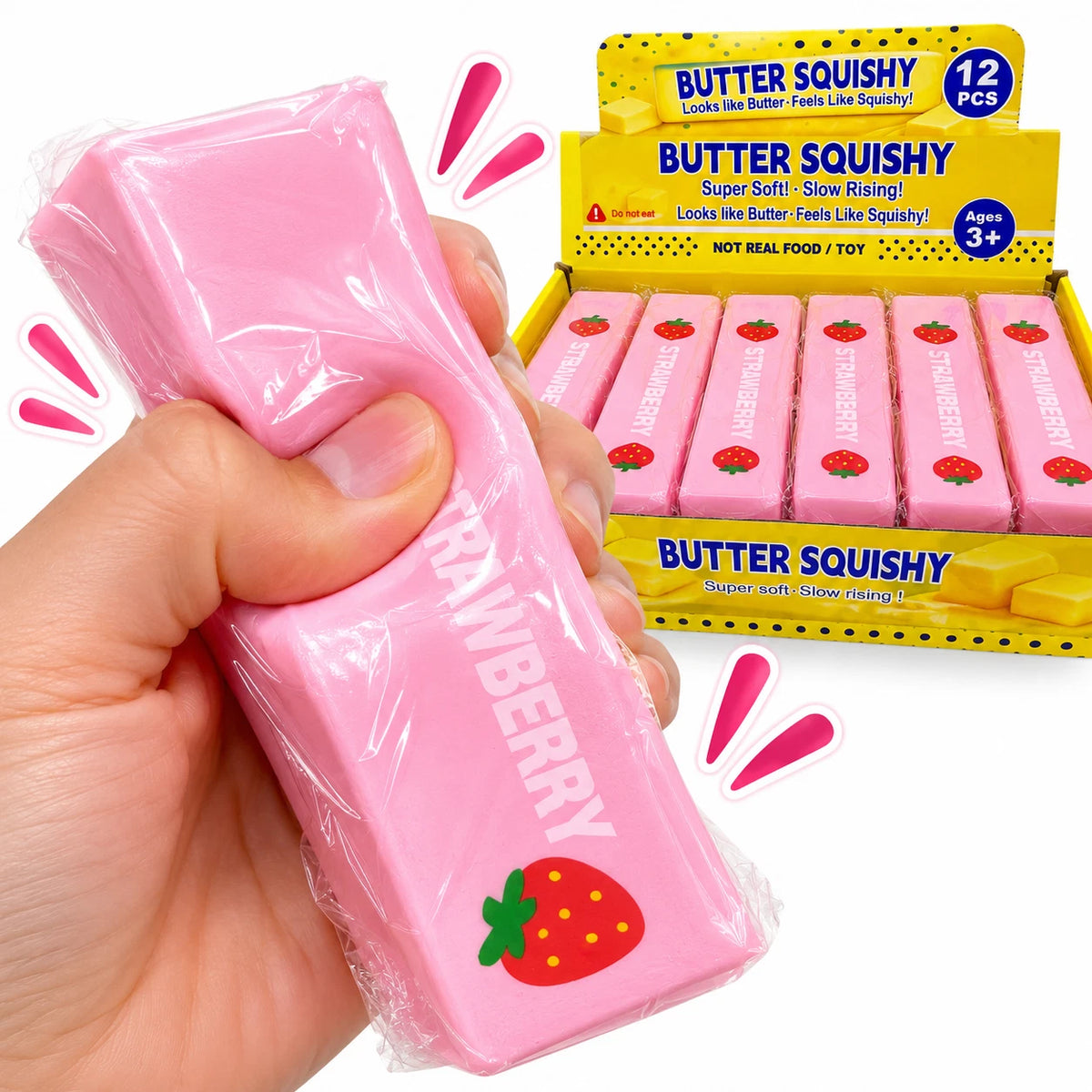 Strawberry Butter Squishy Viral TikTok Slow Rising Anti Stress Fidget Spielzeug
