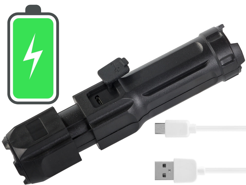 Wiederaufladbare LED Taschenlampe mit XPE LED, Zoom und Micro-USB – Kompakte Outdoor- und Alltagslampe
