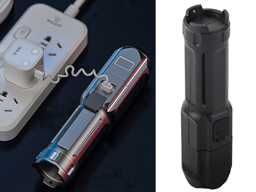 Wiederaufladbare LED Taschenlampe mit XPE LED, Zoom und Micro-USB – Kompakte Outdoor- und Alltagslampe