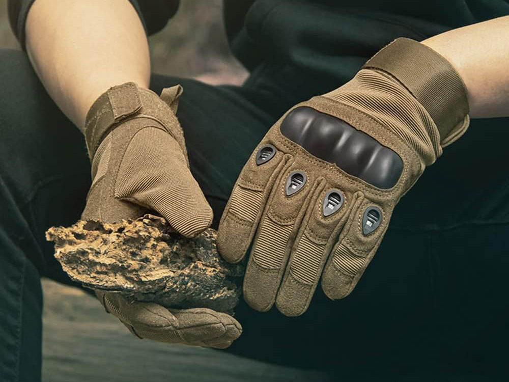 Taktische Thermo Handschuhe XL Khaki – Touchscreen Winterhandschuhe mit Knöchelschutz