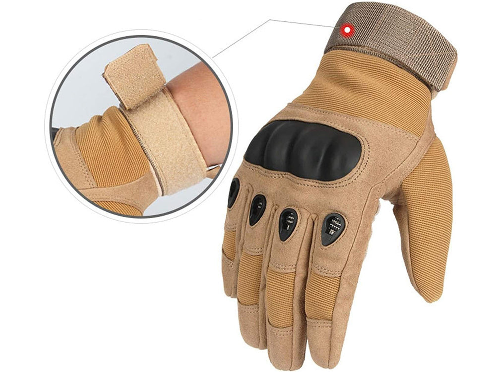 Taktische Thermo Handschuhe XL Khaki – Touchscreen Winterhandschuhe mit Knöchelschutz