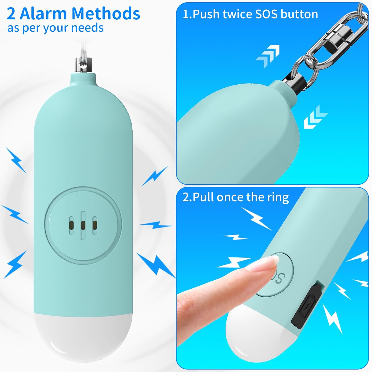 Panic alarm on the go pocket alarm travel robbery protection alarm portable 130db
