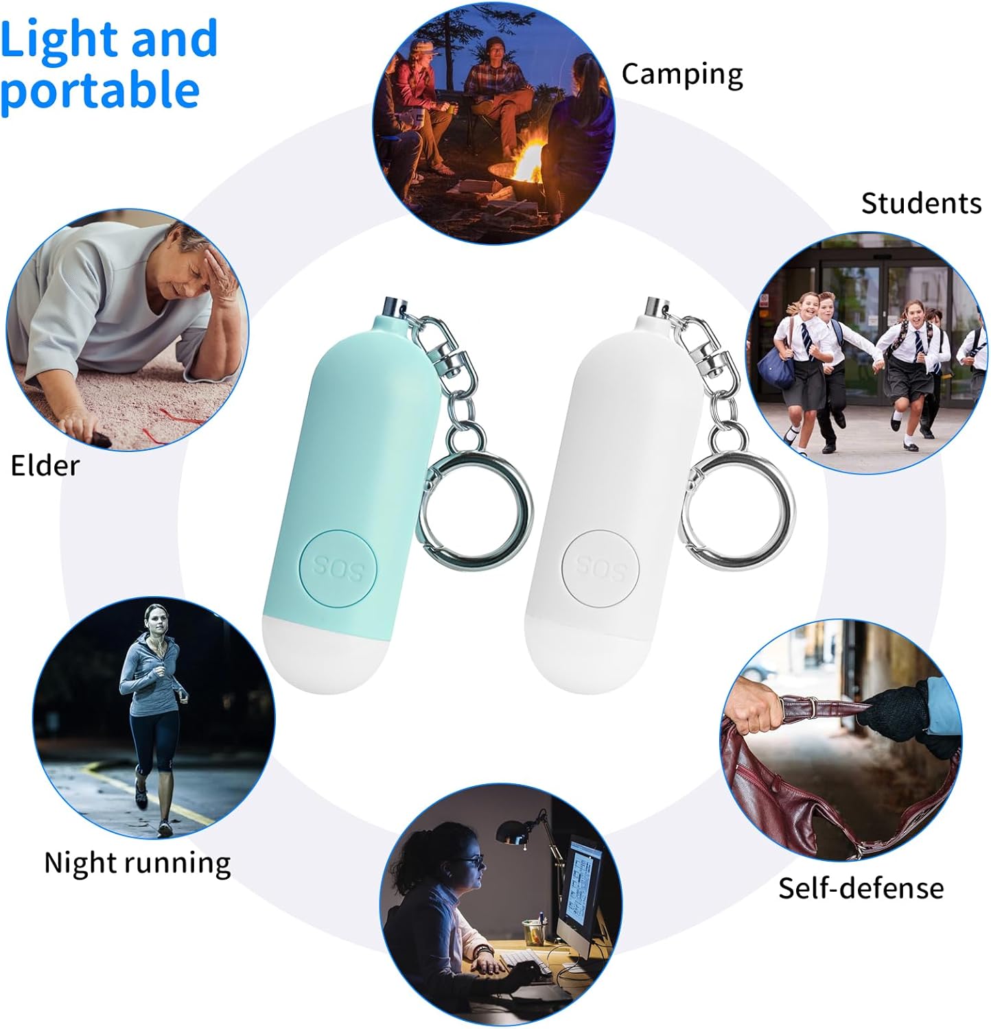 Panic alarm on the go pocket alarm travel robbery protection alarm portable 130db