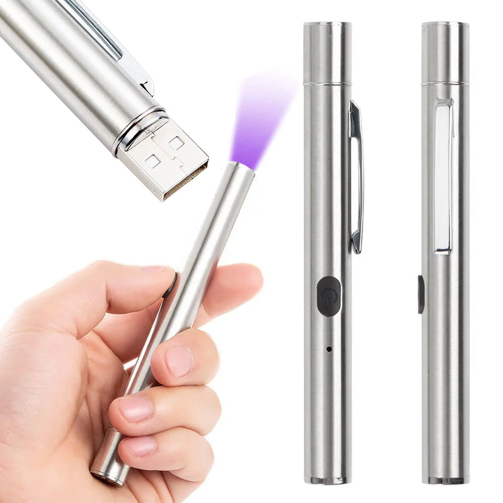 Mini UV flashlight with 9 LEDs for ultra violet black light money urine (black) 