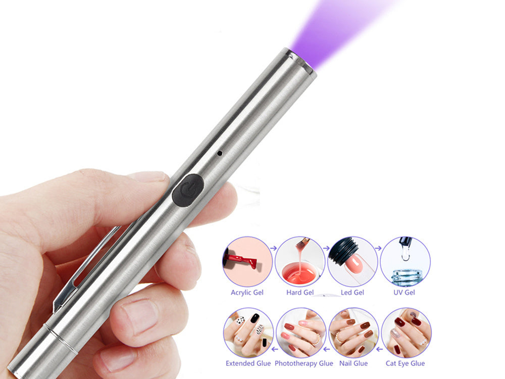 Wiederaufladbare LED-UV-Taschenlampe in Stiftform mit Magnet – Kompakt & Praktisch
