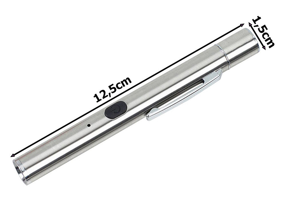 Wiederaufladbare LED-UV-Taschenlampe in Stiftform mit Magnet – Kompakt & Praktisch
