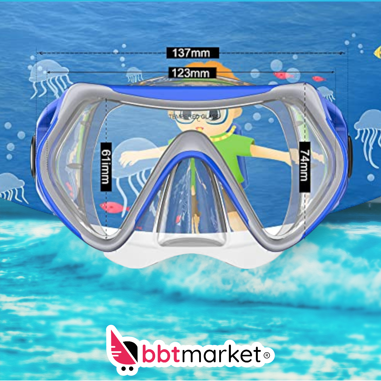 Taucherbrille Kinder Anti-Beschlag und Perfect Wasserdichte neu ovp