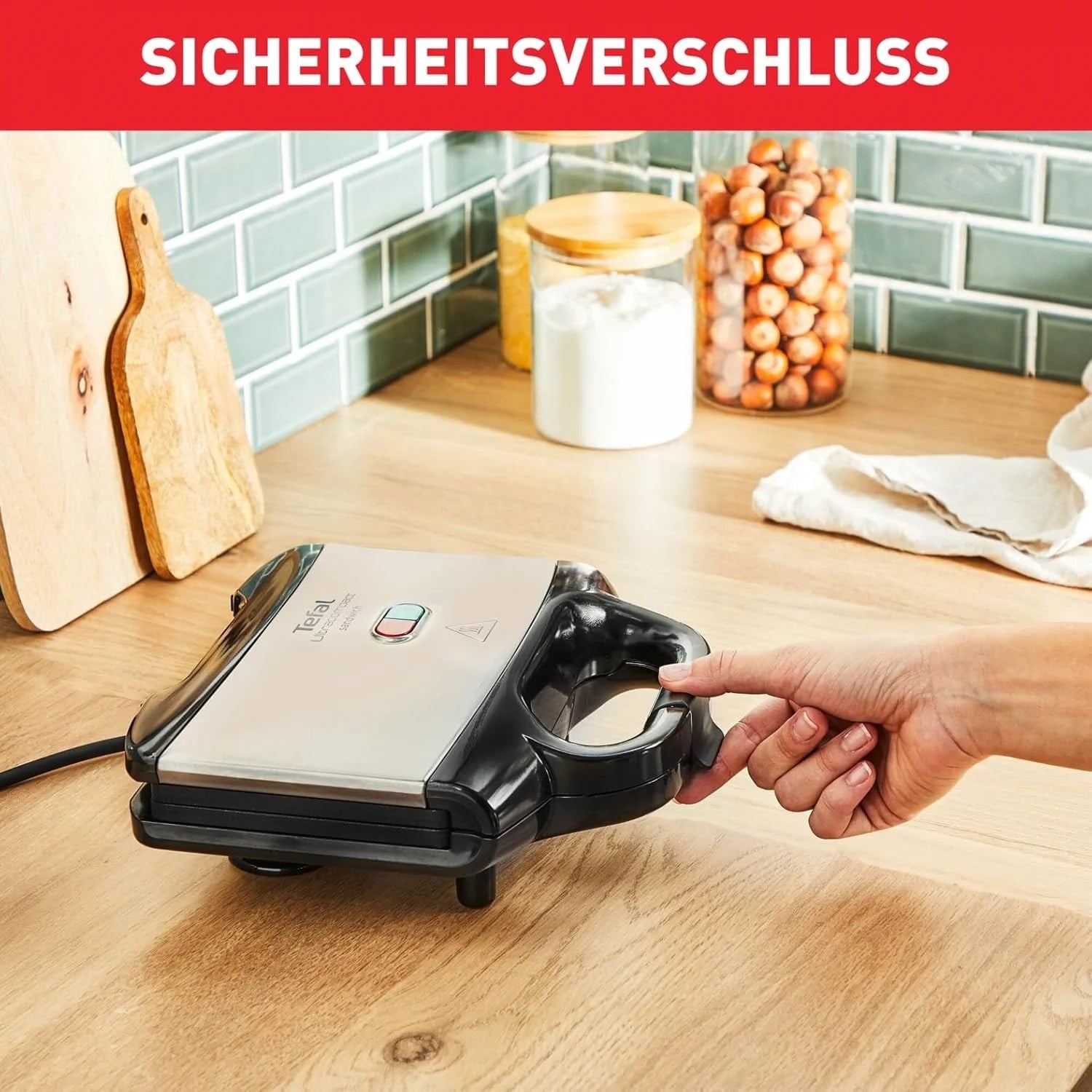 Tefal Sandwichmaker mit Antihaft-Platten – Sandwichtoaster für Dreieck-Toasts mit Kontrollleuchte
