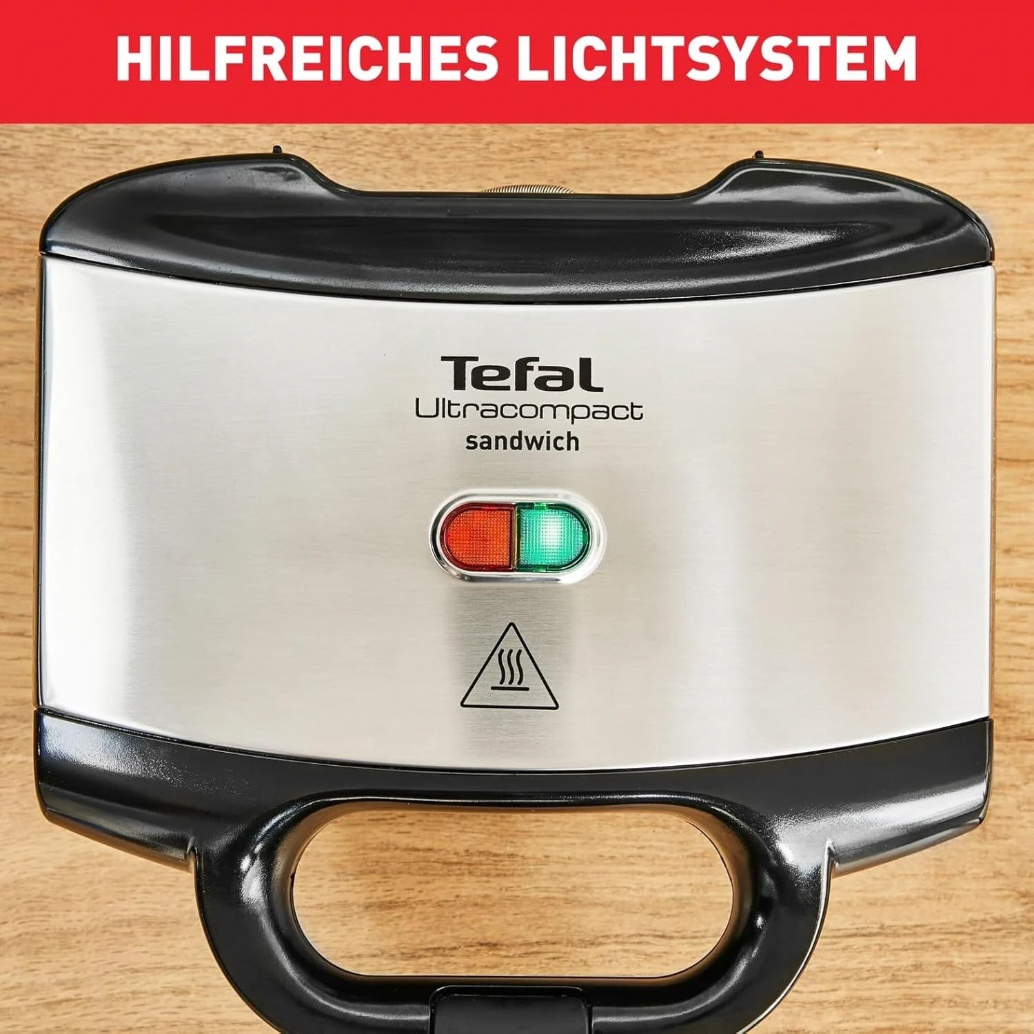 Tefal Sandwichmaker mit Antihaft-Platten – Sandwichtoaster für Dreieck-Toasts mit Kontrollleuchte