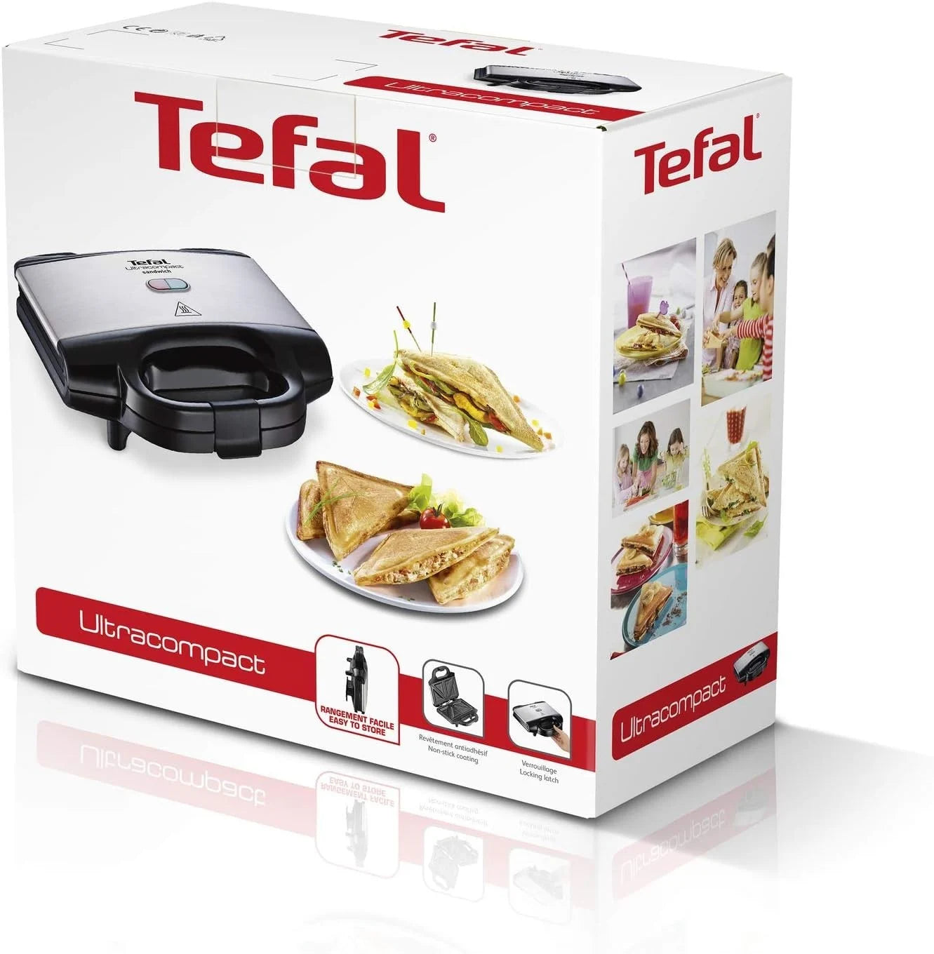 Tefal Sandwichmaker mit Antihaft-Platten – Sandwichtoaster für Dreieck-Toasts mit Kontrollleuchte