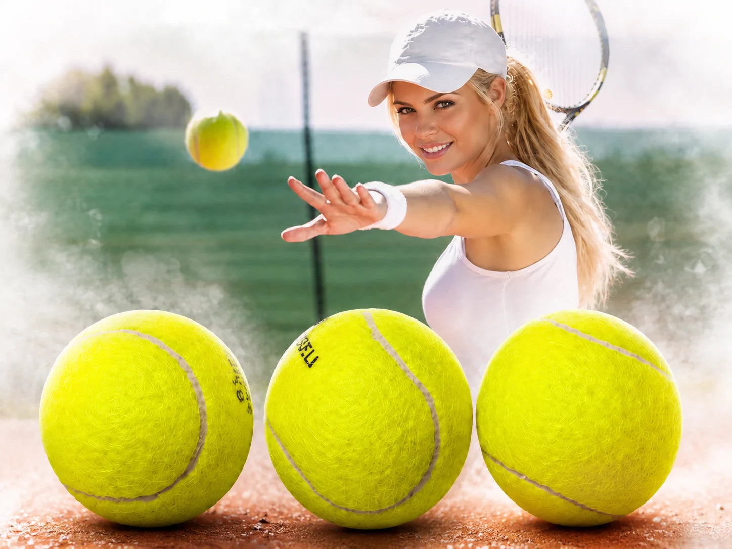 Tennisbälle 3er Set Trainingsbälle Tennis Freizeit Sport Grün