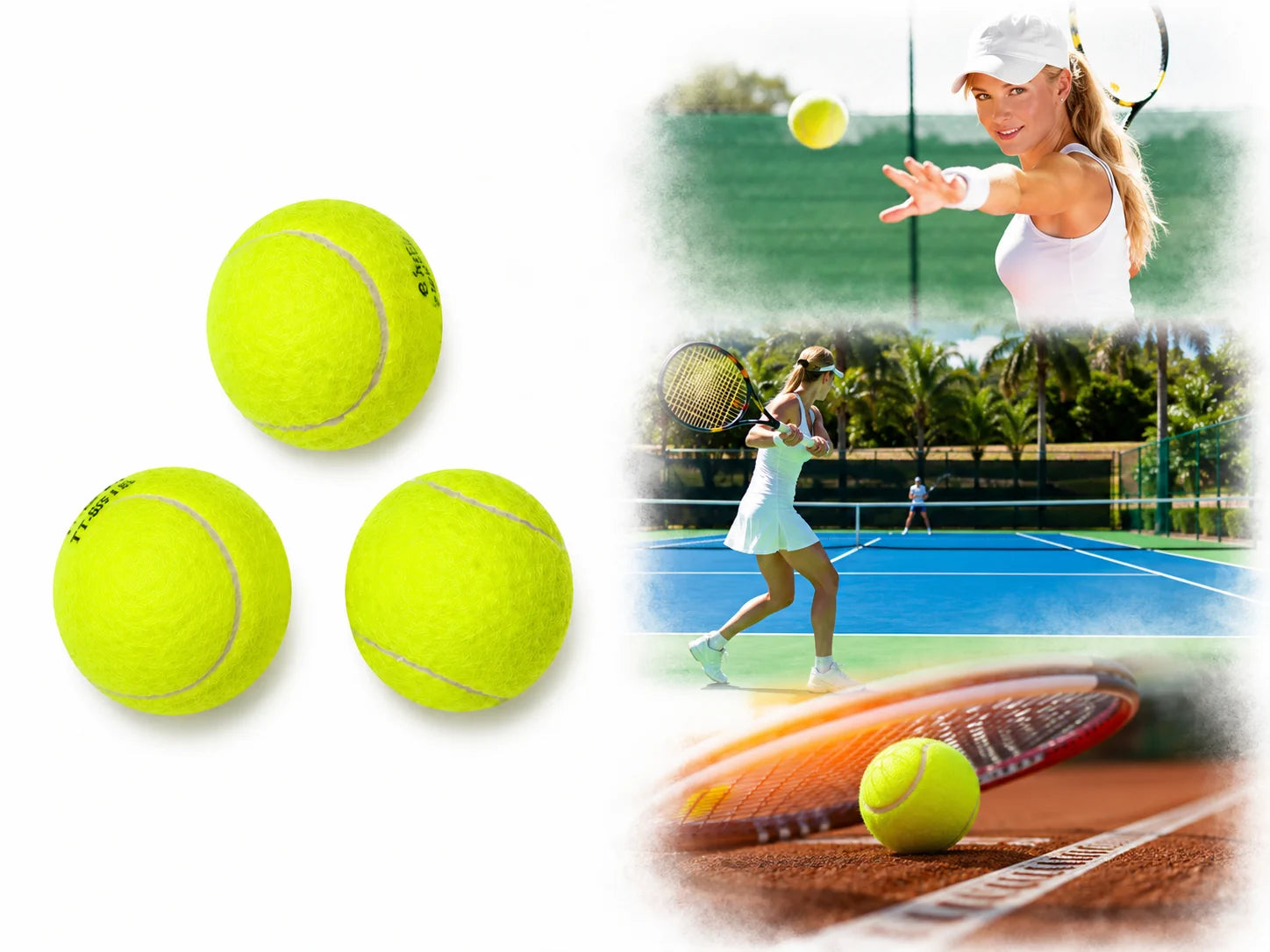 Tennisbälle 3er Set Trainingsbälle Tennis Freizeit Sport Grün