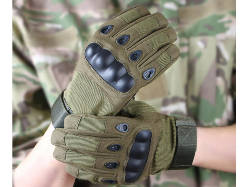 Taktische Thermo Handschuhe XL Khaki – Touchscreen Winterhandschuhe mit Knöchelschutz