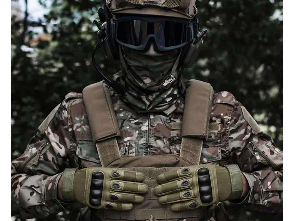 Taktische Thermo Handschuhe XL Khaki – Touchscreen Winterhandschuhe mit Knöchelschutz
