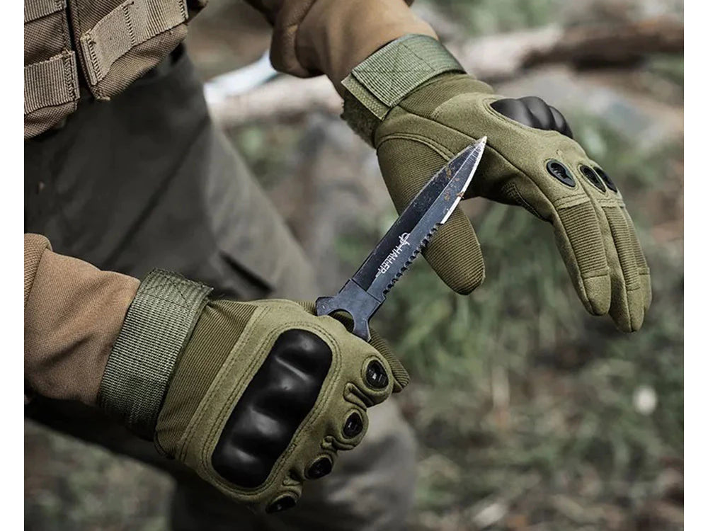 Taktische Thermo Handschuhe XL Khaki – Touchscreen Winterhandschuhe mit Knöchelschutz
