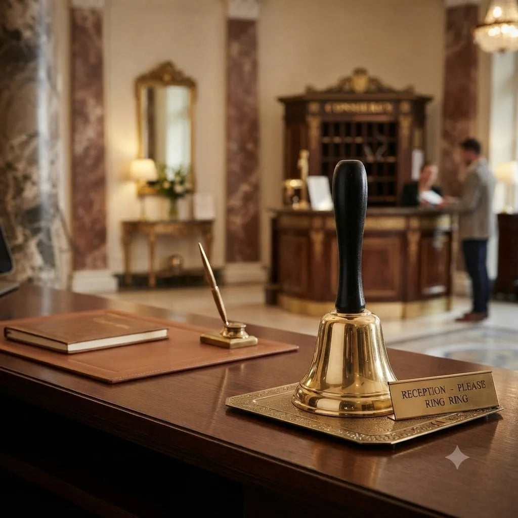 Tischglocke Serviceglocke Hotelglocke Rezeptionsglocke Metall Gold Klingel