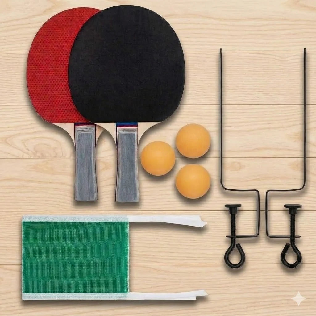 Tischtennis Set 2 Schläger 3 Bälle Netz Garnitur Ping Pong Komplett