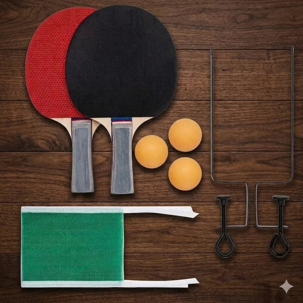 Tischtennis Set 2 Schläger 3 Bälle Netz Garnitur Ping Pong Komplett