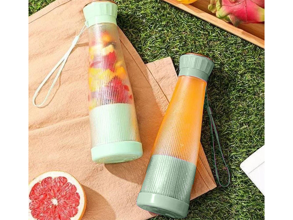 Tragbarer USB Smoothie Mixer kabellos Zerkleinerer 400ml Grün