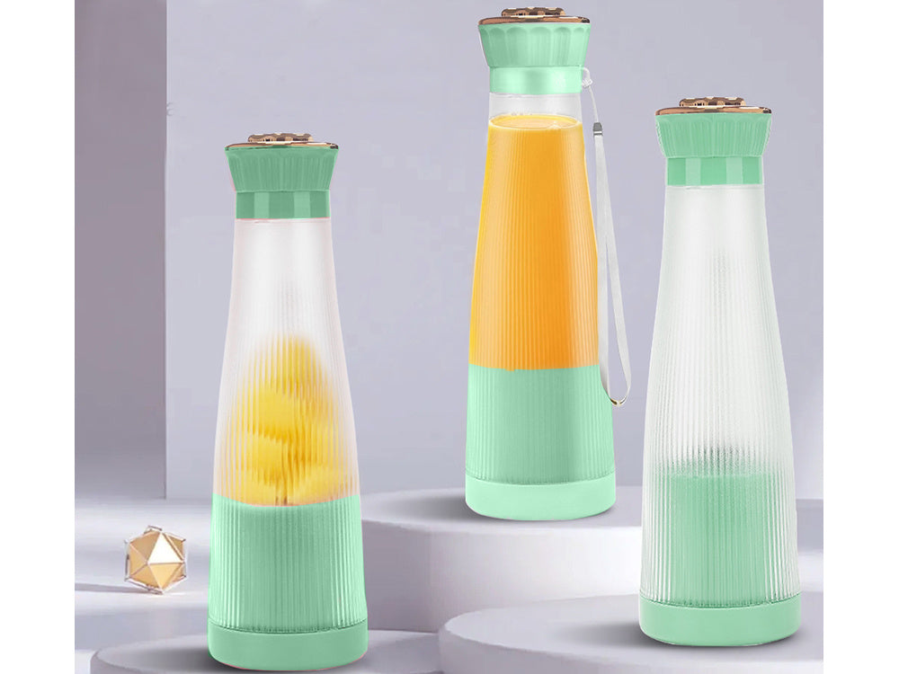 Tragbarer USB Smoothie Mixer kabellos Zerkleinerer 400ml Grün