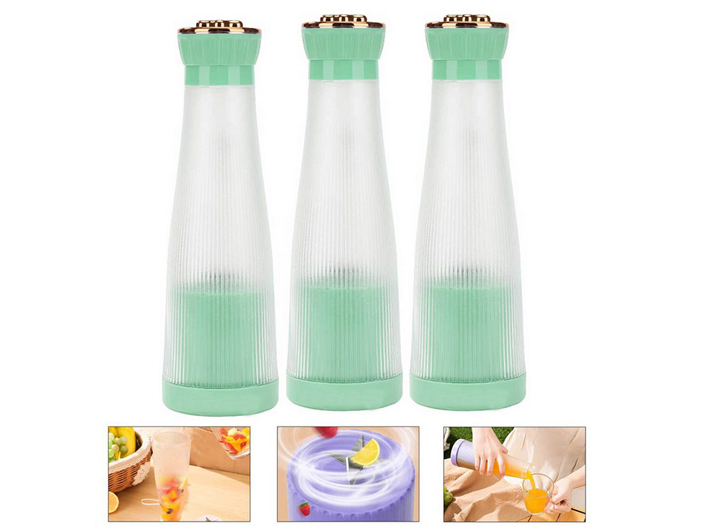 Tragbarer USB Smoothie Mixer kabellos Zerkleinerer 400ml Grün