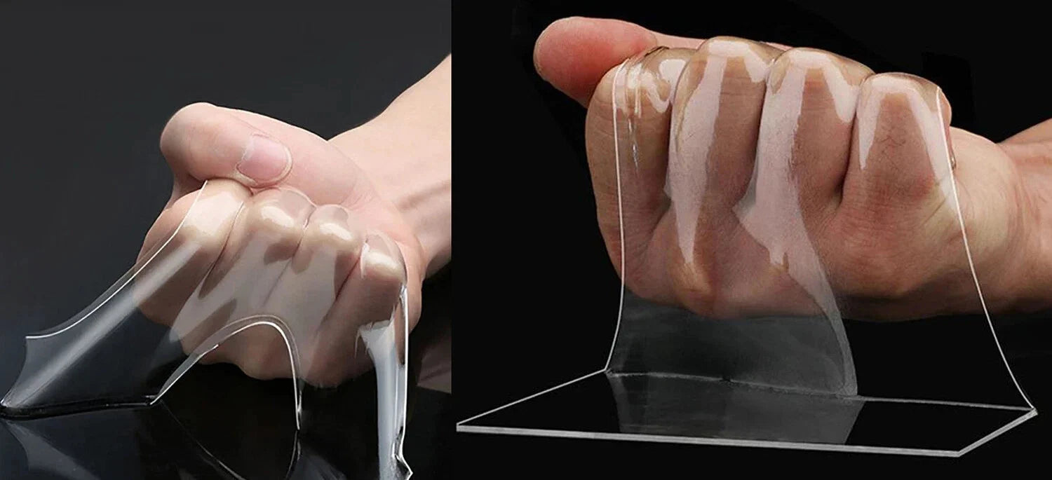 Transparentes Nano Klebeband 1 m – Doppelseitiges, waschbares und wiederverwendbares Montageband